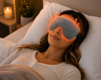 Weighted Microwavable Heated Eye Mask with Organic Flaxseed & Lavender – Moist Heat Therapy for Dry Eye Relief, Sinus Pressure, Stye Treatment & Digital Eye Strain – Reusable Blackout Sleep Mask