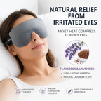 Weighted Microwavable Heated Eye Mask with Organic Flaxseed & Lavender – Moist Heat Therapy for Dry Eye Relief, Sinus Pressure, Stye Treatment & Digital Eye Strain – Reusable Blackout Sleep Mask