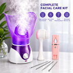 Facial Steamer for Deep Pore Cleansing, Blackhead Removal, Hydration & Home Spa with Nano Mister, Facial Brush & Extractor Kit