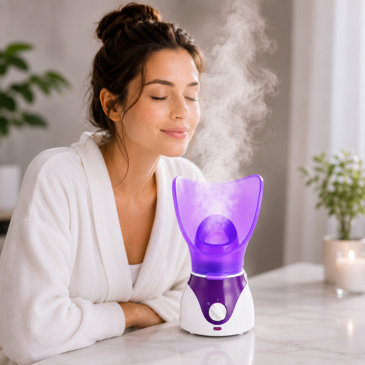 Facial Steamer for Deep Pore Cleansing, Blackhead Removal, Hydration & Home Spa with Nano Mister, Facial Brush & Extractor Kit
