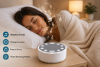 Portable White Noise Machine for Sleep - USB-C Rechargeable Sound Machine to Mask Snoring with Night Light, Timer for Baby Nursery & Travel