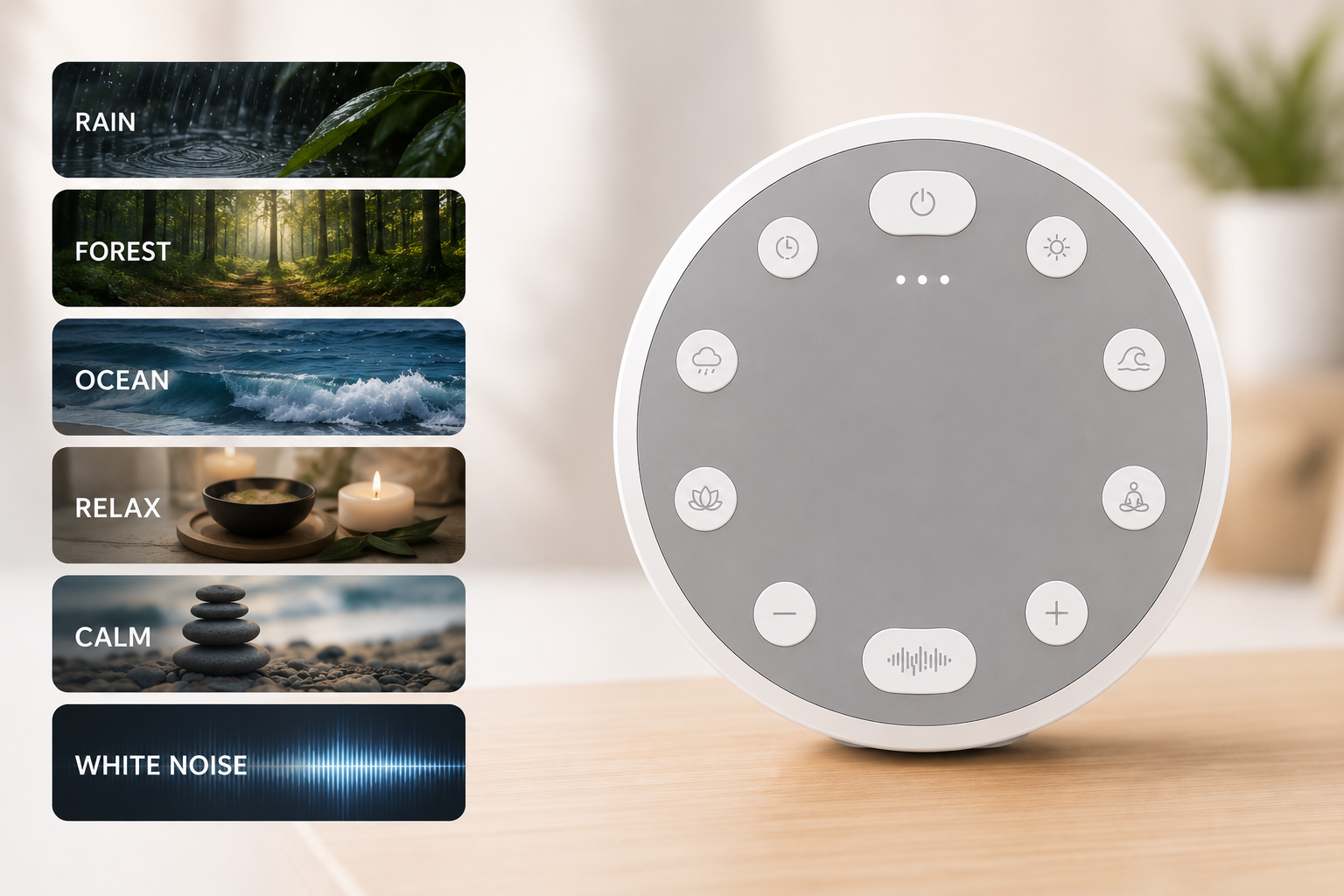 Portable White Noise Machine for Sleep - USB-C Rechargeable Sound Machine to Mask Snoring with Night Light, Timer for Baby Nursery & Travel