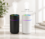 Portable Cool Mist Humidifier & Essential Oil Diffuser for Bedroom, Office, & Car with Night Light, Ultra-Quiet Mist & USB Rechargeable