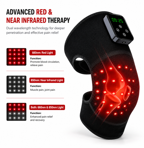 Cordless Red Light Therapy Wrap for Knee & Muscle Pain Relief – Infrared & Near Infrared LED Light Therapy Device for Muscle Recovery, Joint Pain & Full Body Treatment