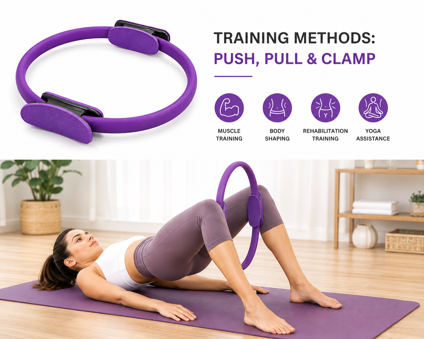 Pilates Ring for Yoga, Fitness & Home Workouts – Resistance Exercise Ring for Full Body Toning, Core Strength & Flexibility