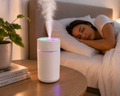 Portable Cool Mist Humidifier & Essential Oil Diffuser for Bedroom, Office, & Car with Night Light, Ultra-Quiet Mist & USB Rechargeable