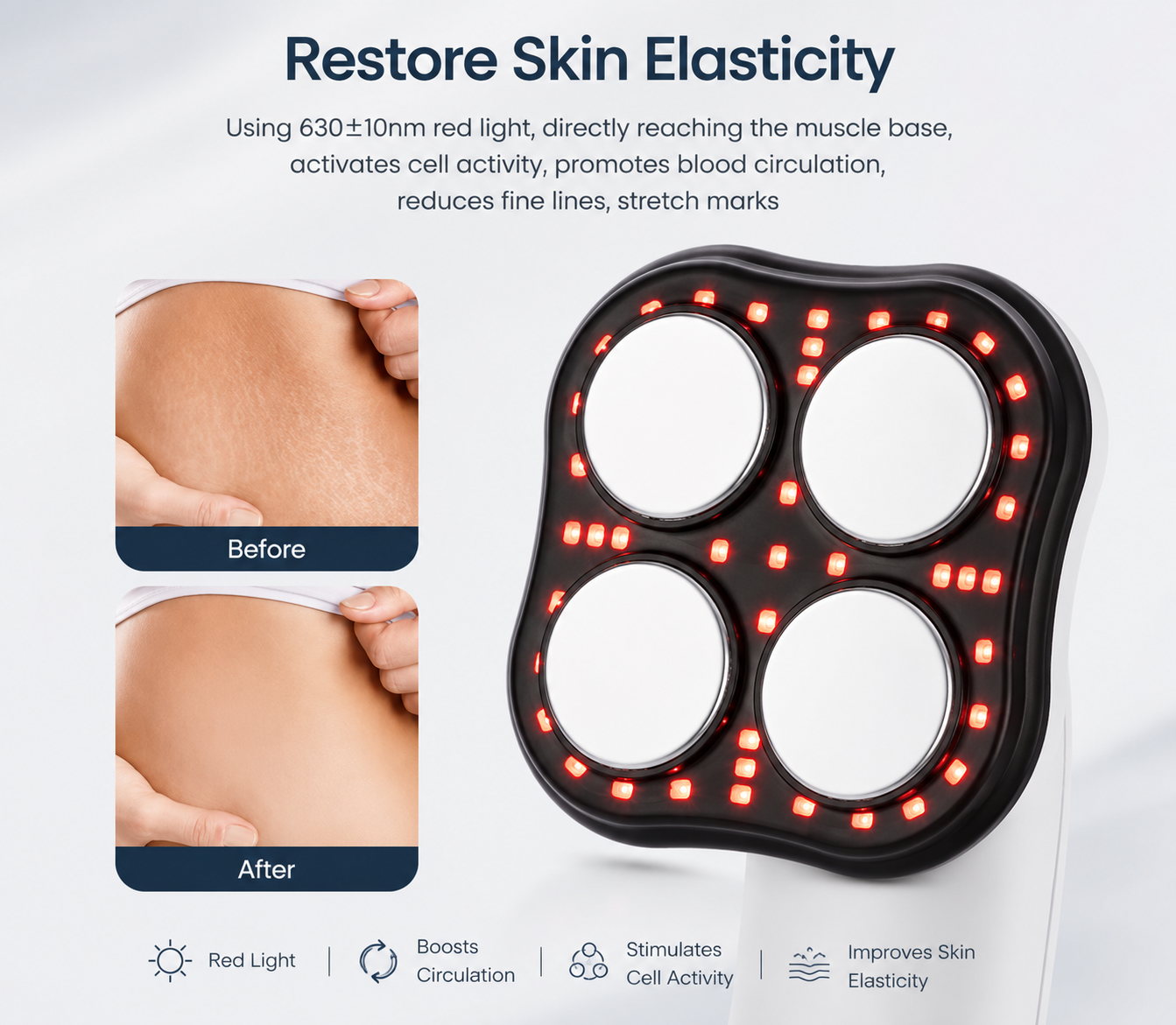 Cellulite Treatment & Body Sculpting Massager – Stretch Mark Removal Device with RF Skin Tightening, EMS Microcurrent & Red Light Therapy