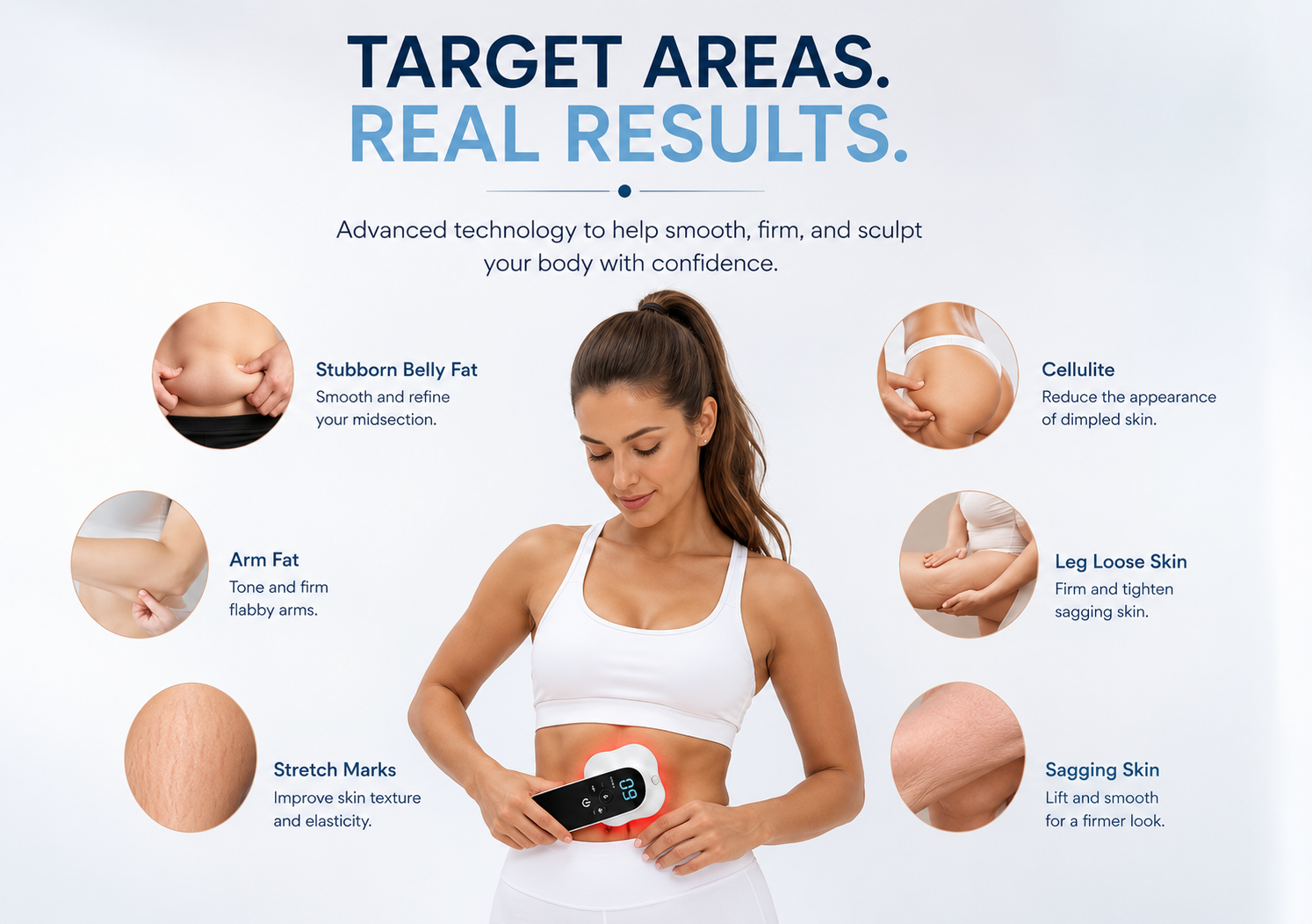 Cellulite Treatment & Body Sculpting Massager – Stretch Mark Removal Device with RF Skin Tightening, EMS Microcurrent & Red Light Therapy