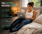 Leg Compression Massager with Cold Therapy for Circulation, Muscle Recovery & Pain Relief