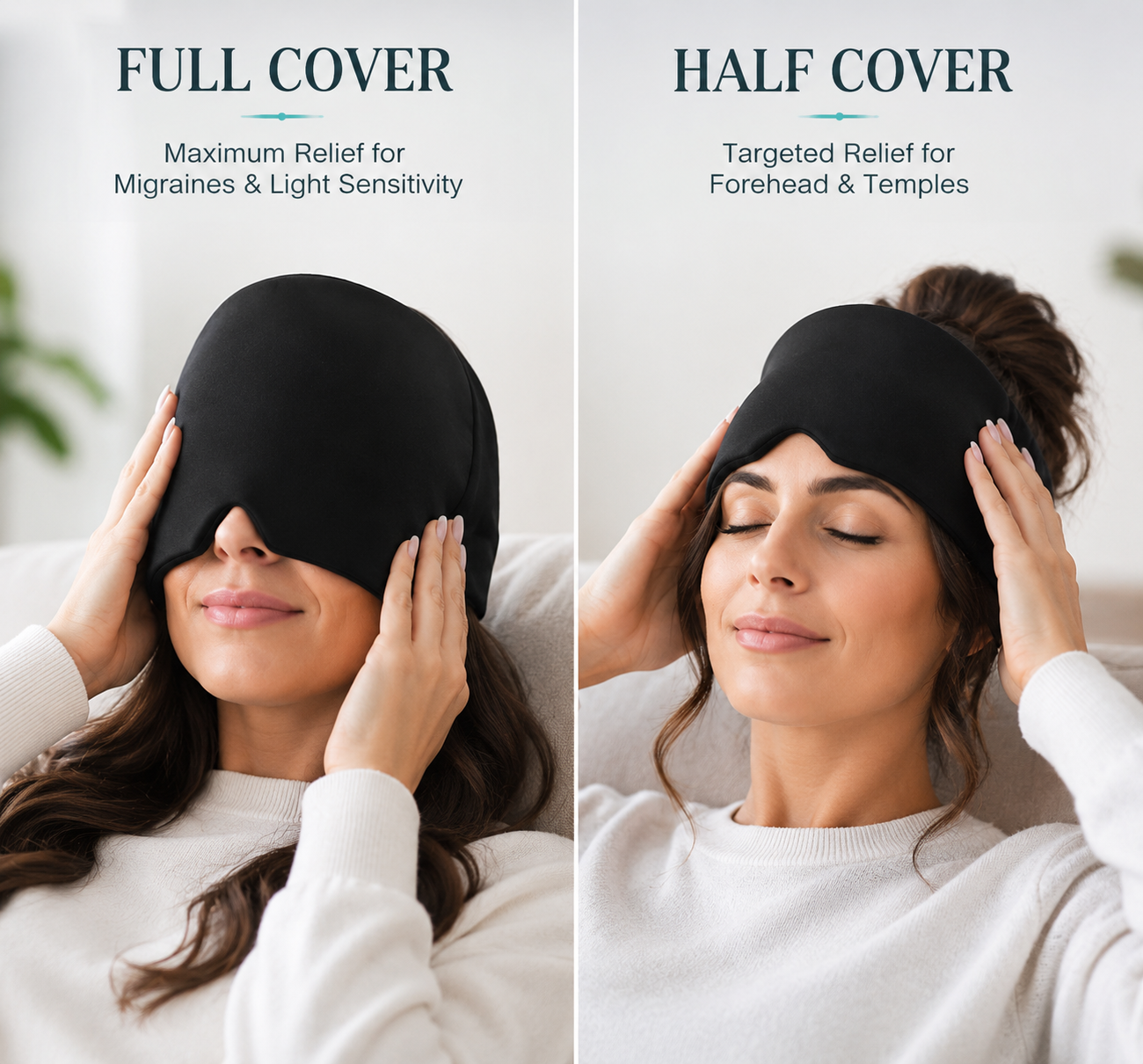 Ice Compression Migraine Relief Cap – Cooling Gel Headache Relief Mask for Migraines, Sinus Pressure, Eye Strain & Cold Therapy
