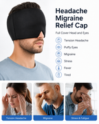 Ice Compression Migraine Relief Cap – Cooling Gel Headache Relief Mask for Migraines, Sinus Pressure, Eye Strain & Cold Therapy
