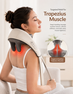 Heated Neck & Back Massager – Deep Tissue Massage with Heat Therapy for Neck, Shoulder & Back Pain Relief & Muscle Recovery