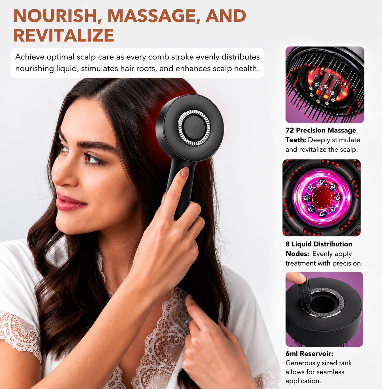 Red Light Scalp Massager for Hair Growth - Electric Hair Growth Comb for Men & Women, LED Therapy for Hair Loss, Thinning Hair & Scalp Stimulation