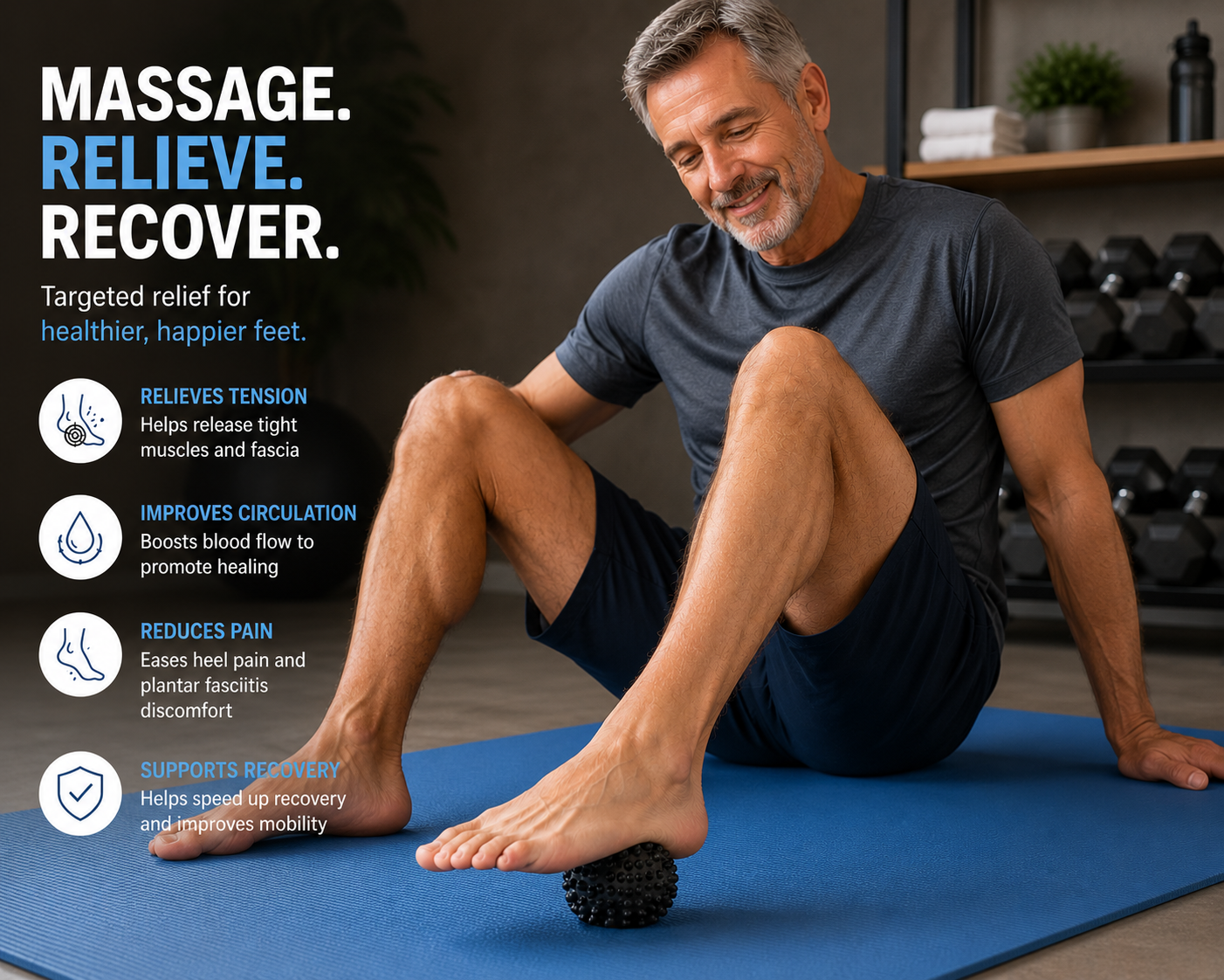 Plantar Fasciitis Night Splint & Massage Ball Set | Heel & Arch Pain Relief