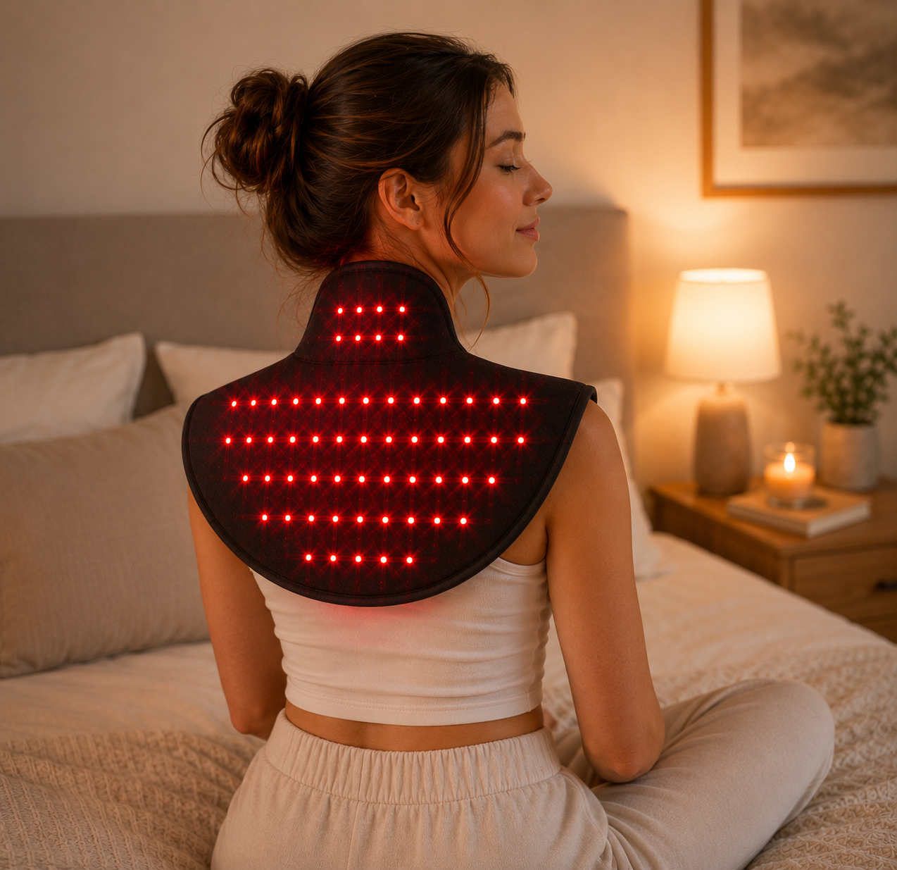 Cordless Red Light Therapy Wrap for Neck, Shoulder & Back Pain Relief – Infrared & Near-Infrared Light Therapy for Muscle Recovery – Rechargeable & Portable Recovery Device