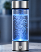 Portable Hydrogen-Rich Alkaline Water Generator Bottle (Portable) – Rechargeable Hydrogen Water Maker with BPA-Free Borosilicate Glass for Wellness, Hydration & Recovery