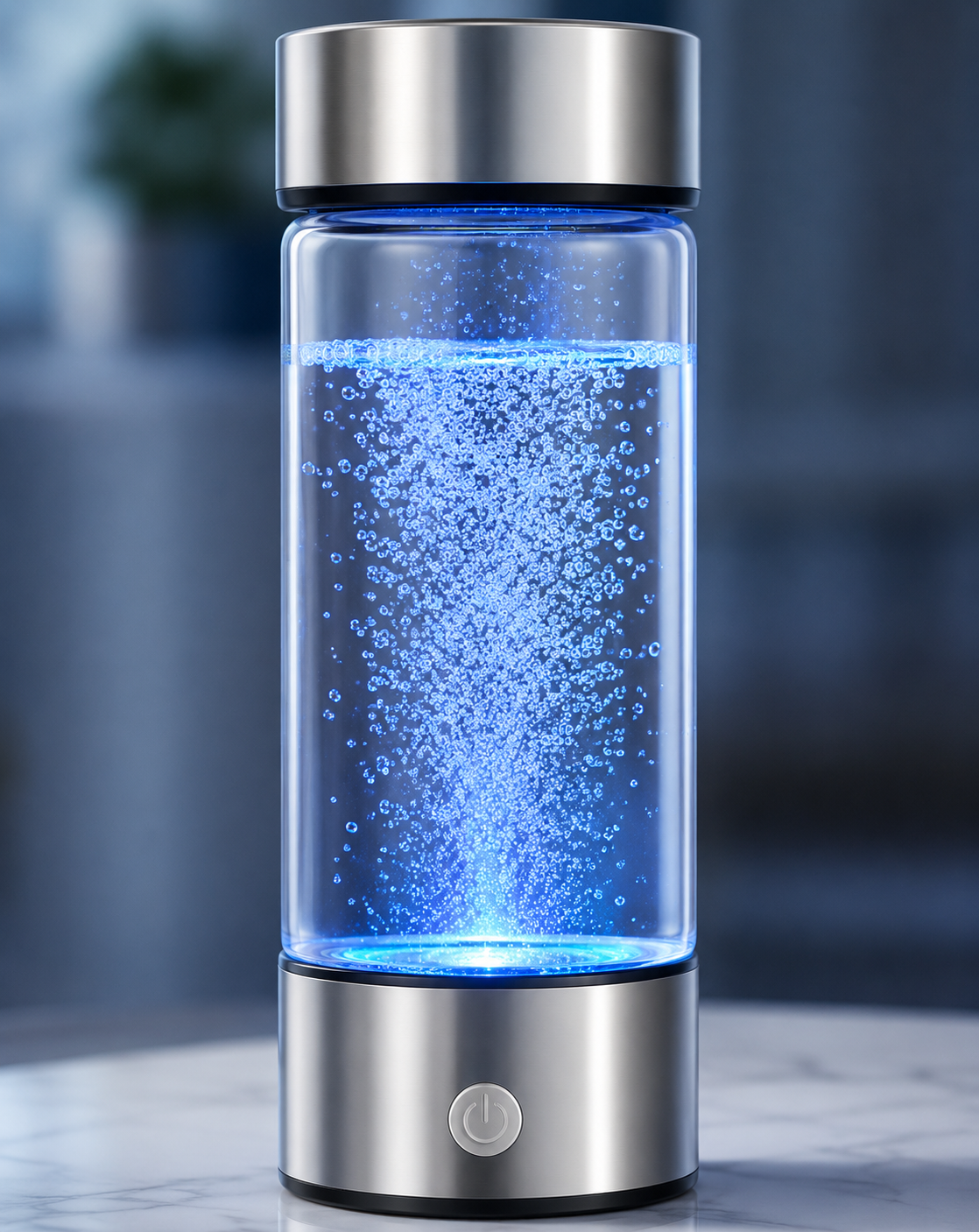 Portable Hydrogen-Rich Alkaline Water Generator Bottle (Portable) – Rechargeable Hydrogen Water Maker with BPA-Free Borosilicate Glass for Wellness, Hydration & Recovery