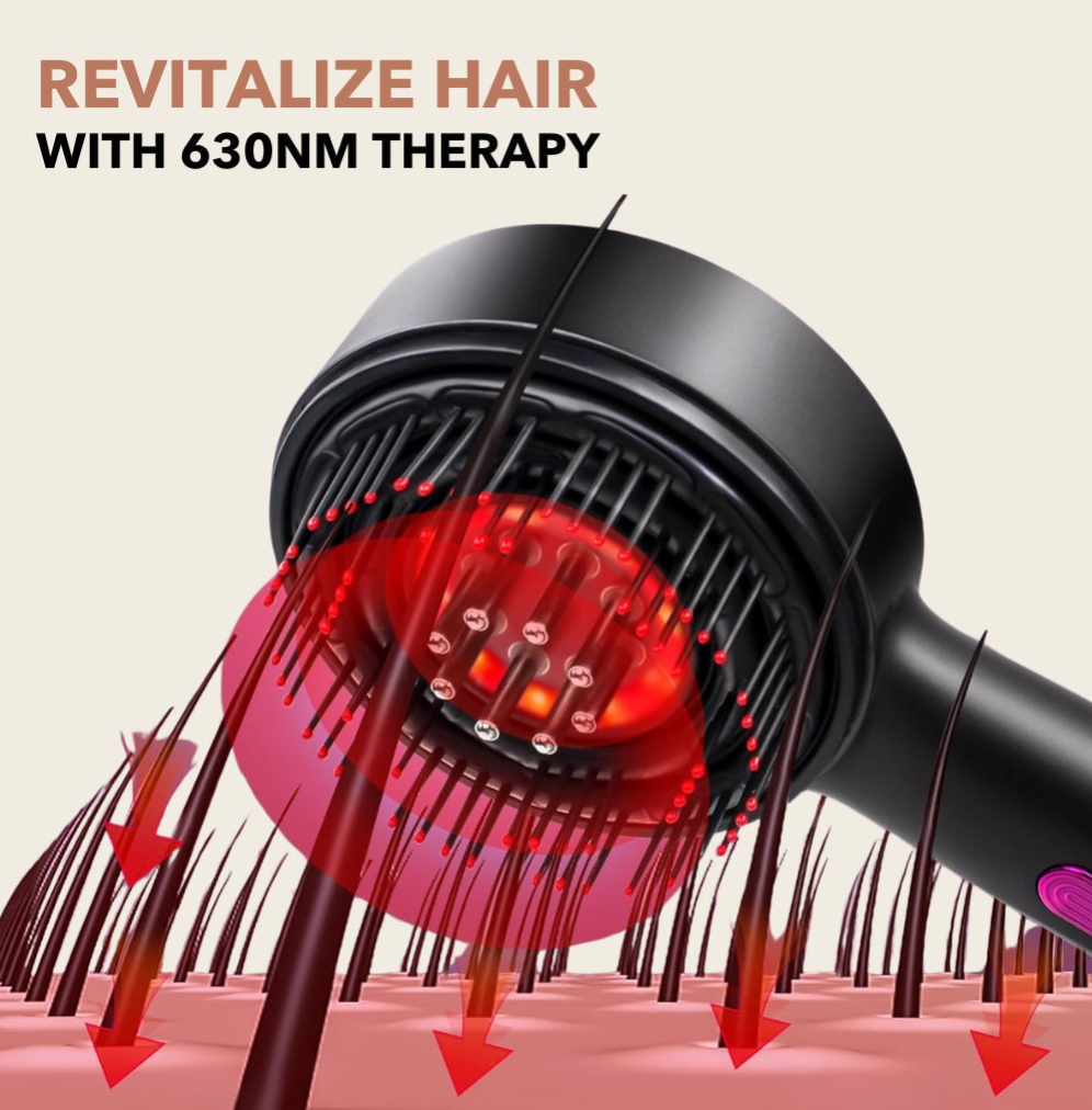 Red Light Scalp Massager for Hair Growth - Electric Hair Growth Comb for Men & Women, LED Therapy for Hair Loss, Thinning Hair & Scalp Stimulation